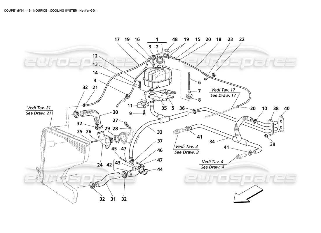 maserati 4200 coupe (2004) nourice-kühlsystem nicht für gd teilediagramm