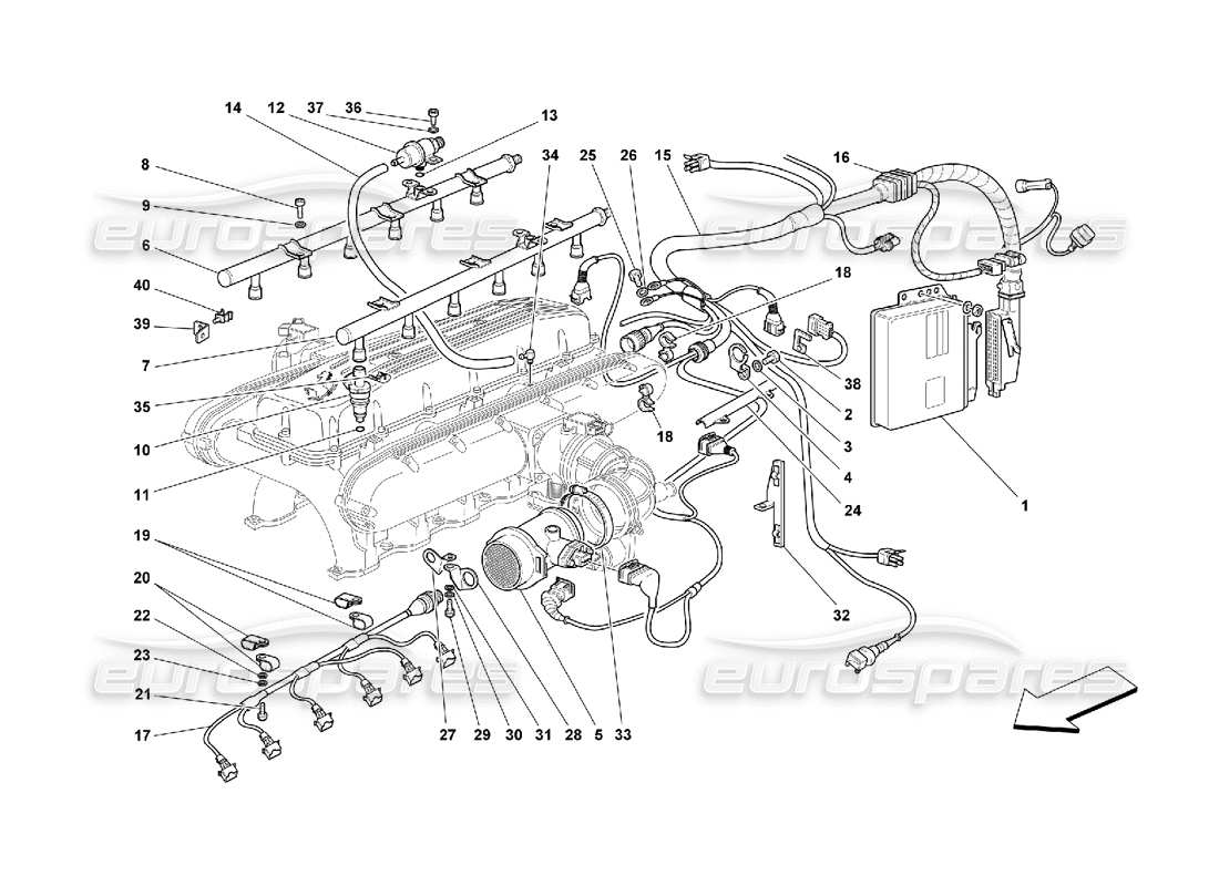ferrari 550 maranello teilediagramm des injektionsgeräts