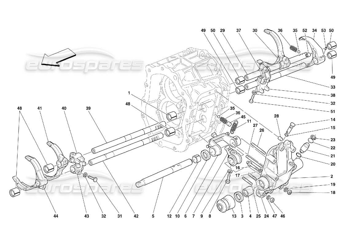 ferrari 456 m gt/m gta innenliegende getriebesteuerung - nicht für 456m gta-teilediagramm