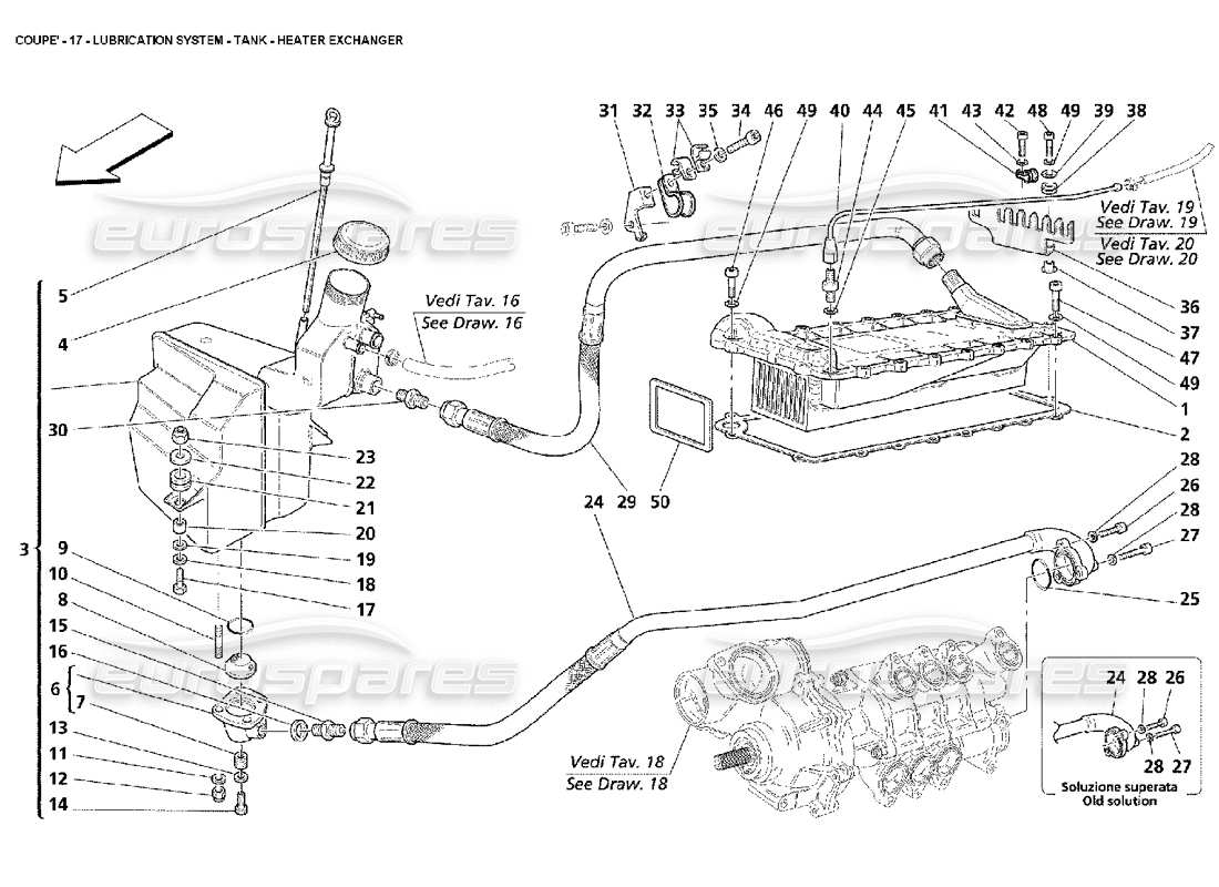 maserati 4200 coupe (2002) schmiersystem – tank – wärmetauscher teilediagramm