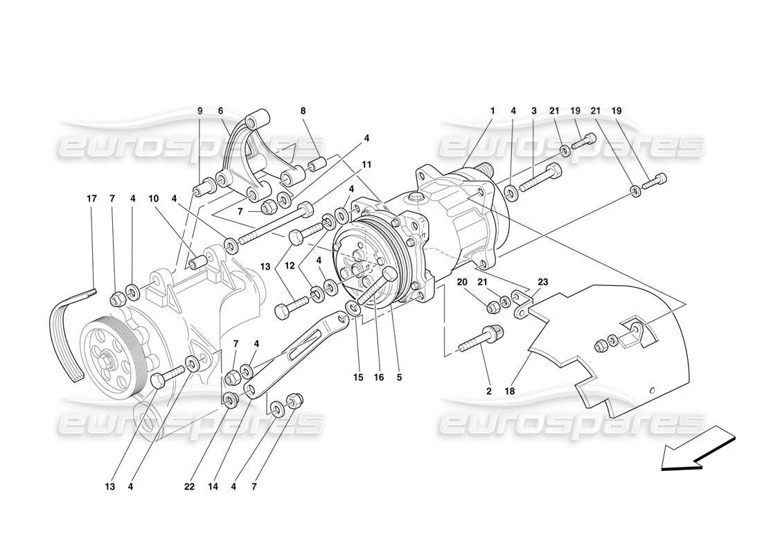 ferrari f50 klimakompressor teilediagramm