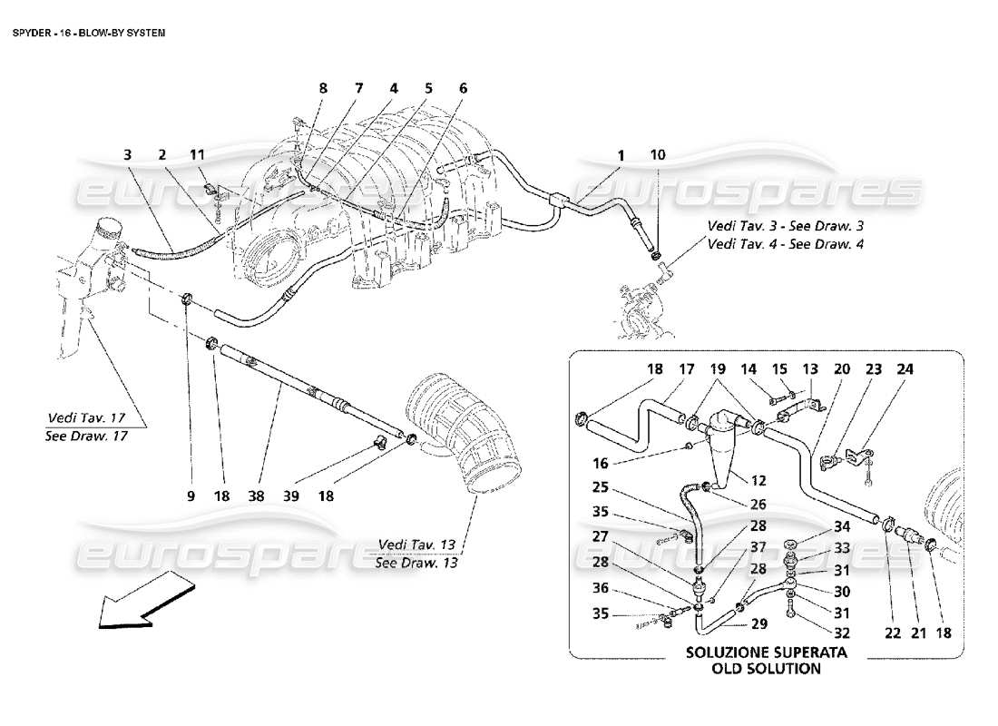 maserati 4200 spyder (2002) blow-by-system teilediagramm