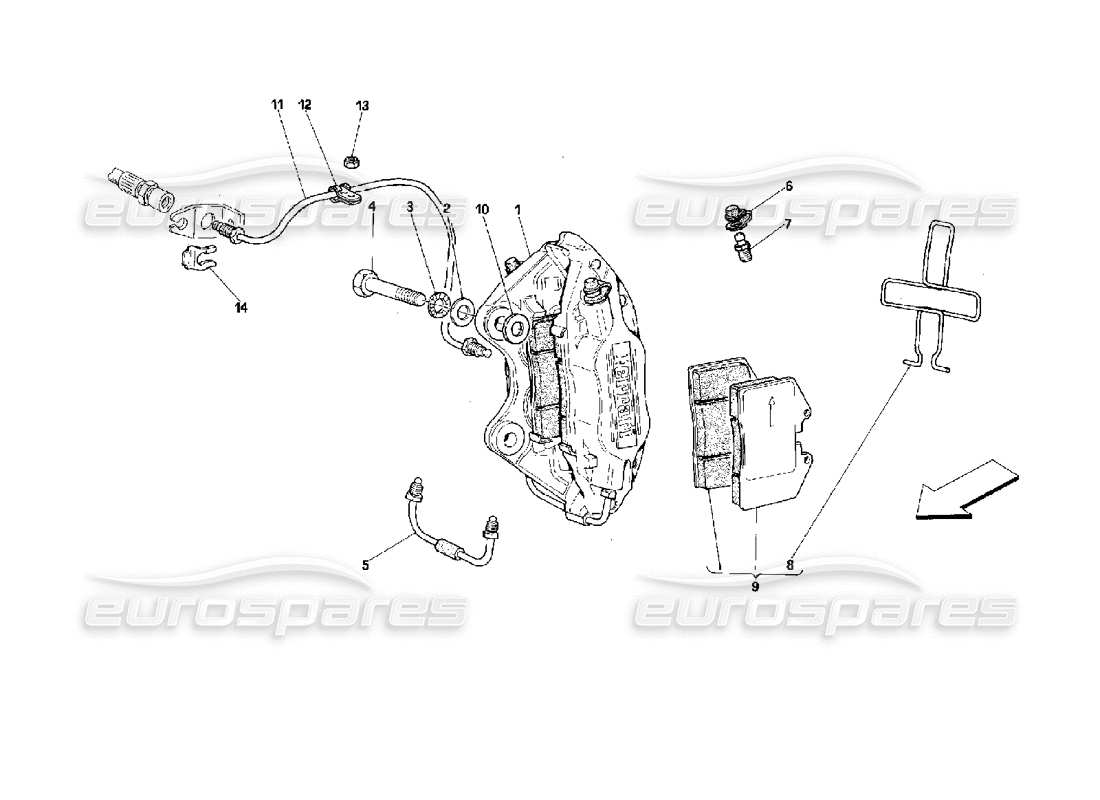 ferrari 512 m bremssättel hinten teilediagramm