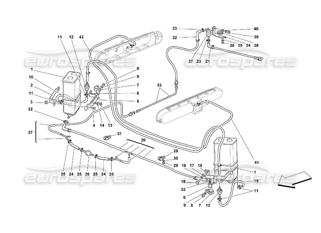 ferrari 550 maranello antiverdunstungsvorrichtung - nicht für usa my 99, usa my 2000, cdn my 99 und cdn my 2000 ersatzteildiagramm