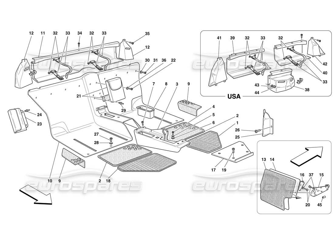 ferrari f50 innenbesatz teilediagramm