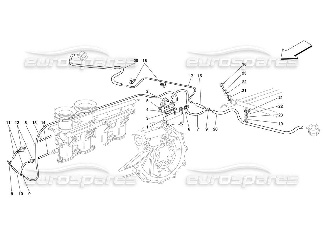 ferrari f50 absperrventilvorrichtung teilediagramm