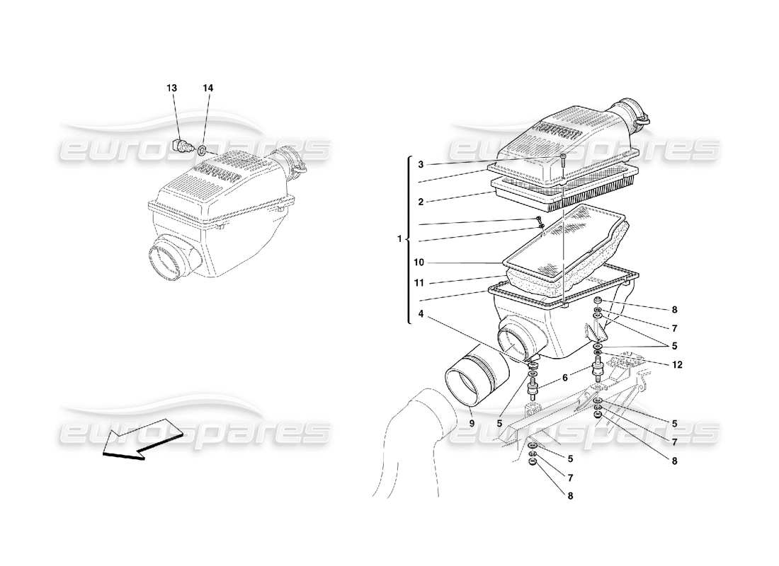 ferrari 456 m gt/m gta teilediagramm lufteinlass