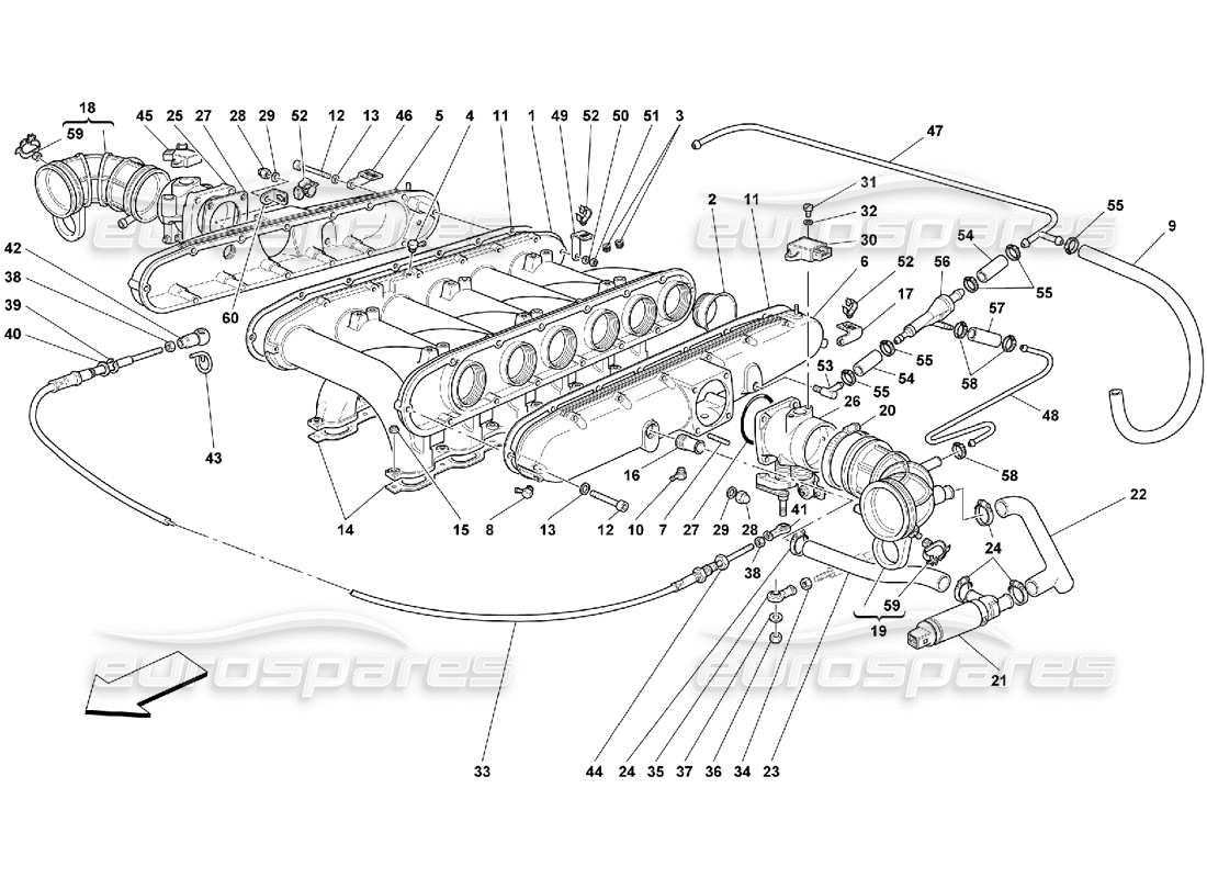 ferrari 456 m gt/m gta teilediagramm für luftansaugkrümmer