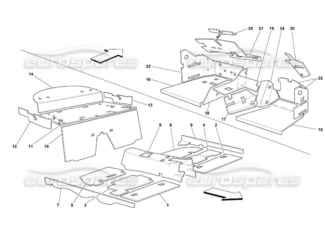 ferrari 550 maranello isolierung des fahrgastraums – gültig für gd teilediagramm