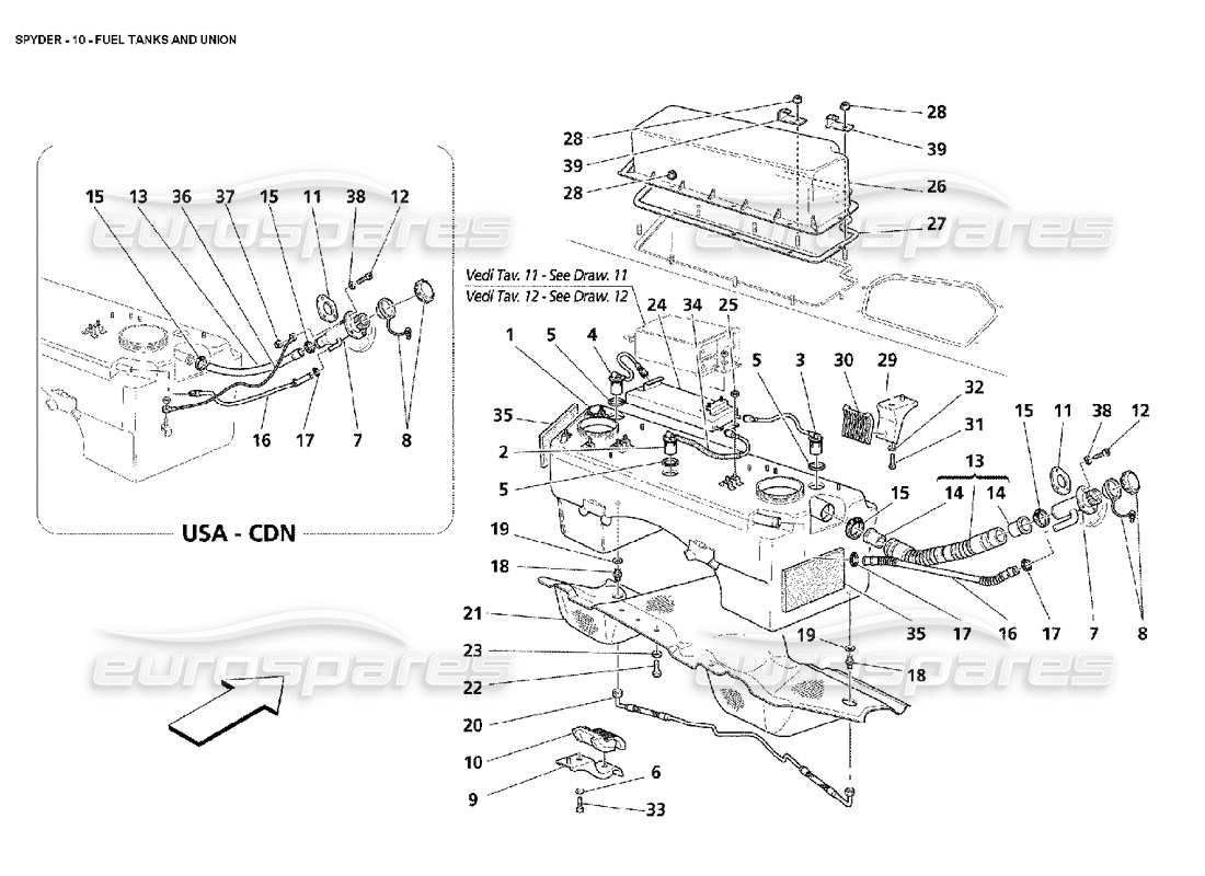 maserati 4200 spyder (2002) kraftstofftanks und union teilediagramm