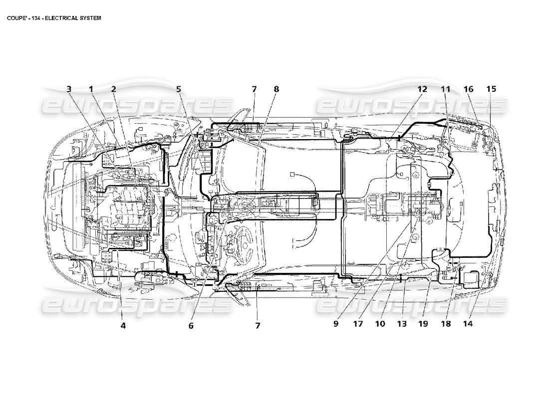 maserati 4200 coupe (2002) teilediagramm des elektrischen systems