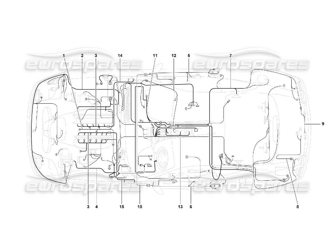 ferrari 550 maranello teilediagramm des elektrischen systems