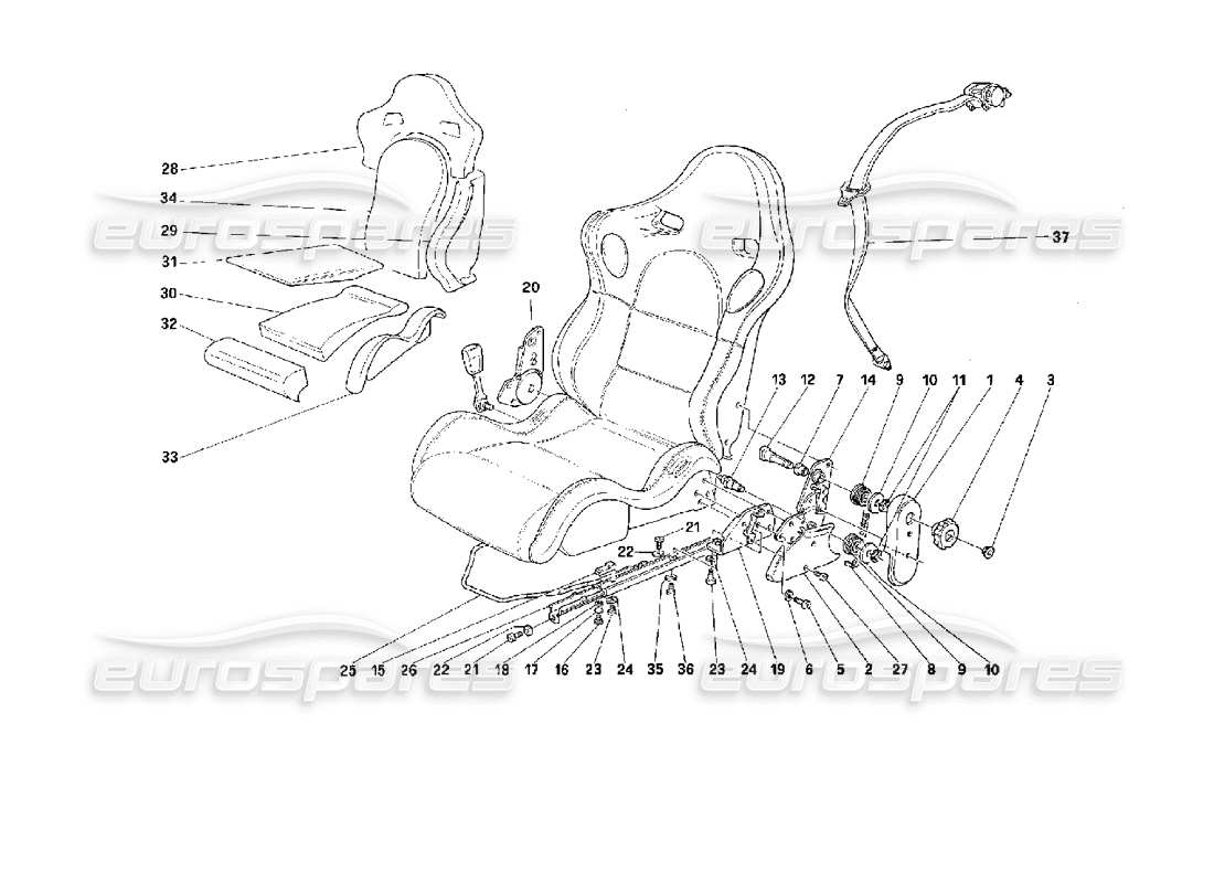 ferrari 512 m sportsitz -nicht für cdn- ersatzteildiagramm
