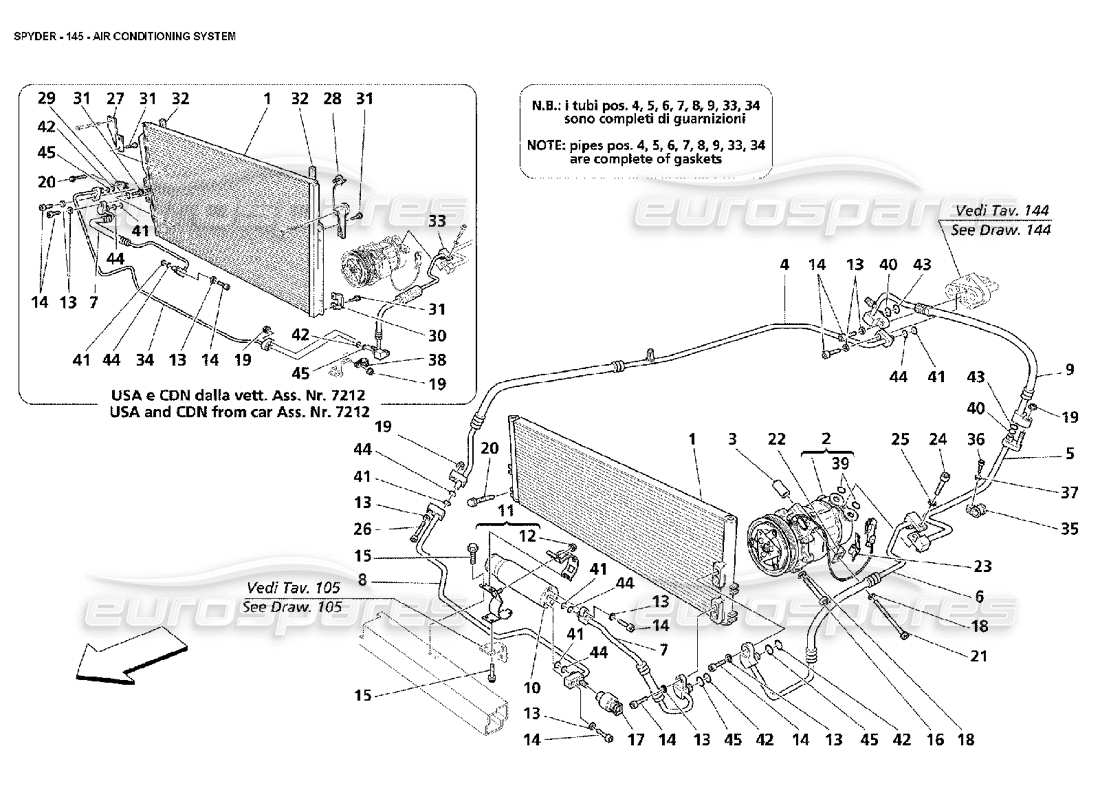 maserati 4200 spyder (2002) klimaanlage teilediagramm