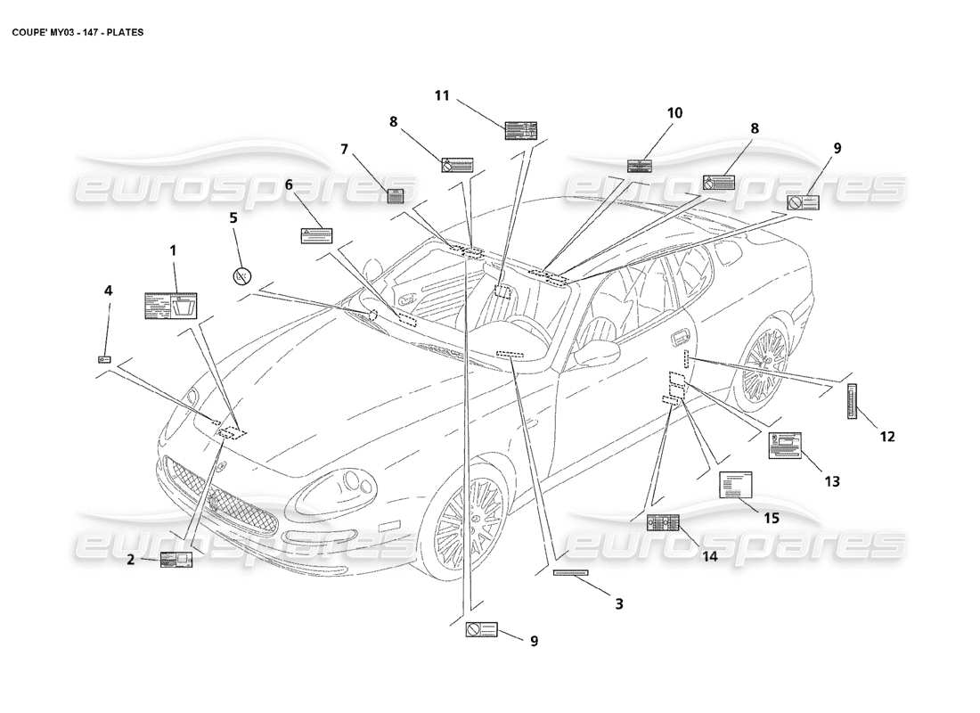 maserati 4200 coupe (2003) plattenteildiagramm