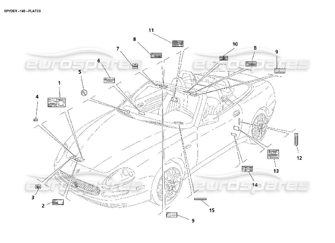 maserati 4200 spyder (2002) platten teilediagramm