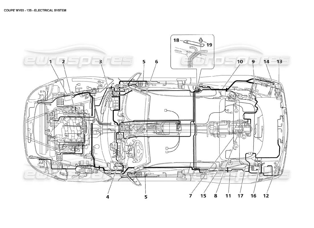 maserati 4200 coupe (2003) teilediagramm des elektrischen systems