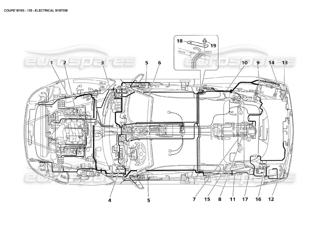 maserati 4200 coupe (2003) teilediagramm des elektrischen systems