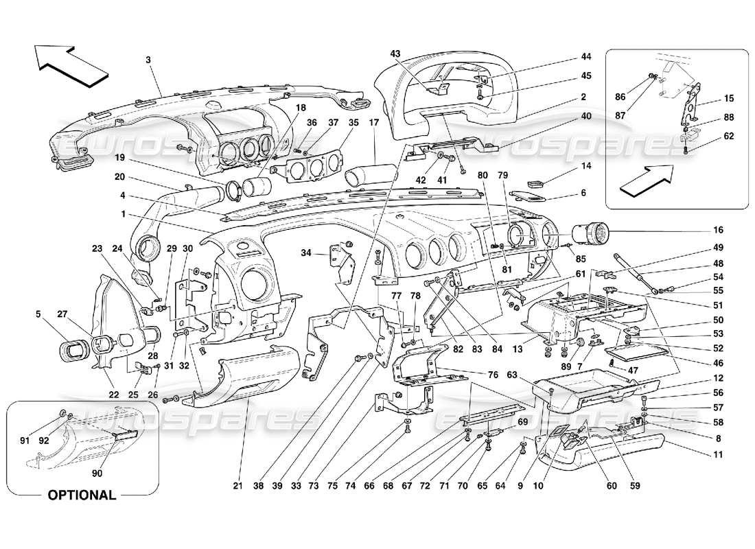 ferrari 456 m gt/m gta dashboard-ersatzteildiagramm