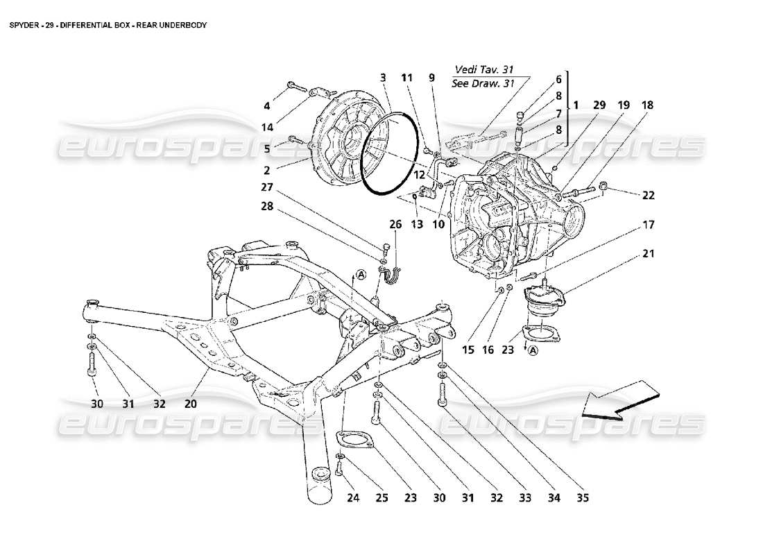 ein teilediagramm aus dem teilekatalog maserati 4200