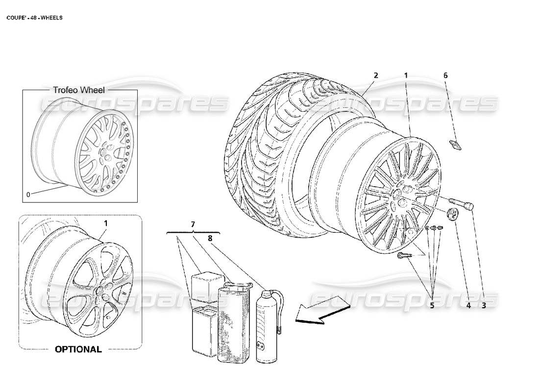 eine teilezeichnung aus dem maserati 4200 coupe (2002) teilekatalog