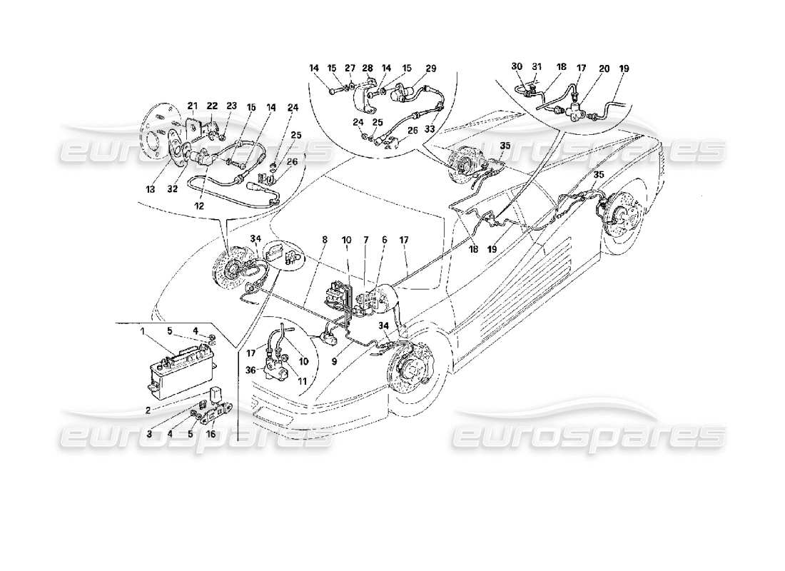 ein teilediagramm aus dem teilekatalog ferrari 512 m