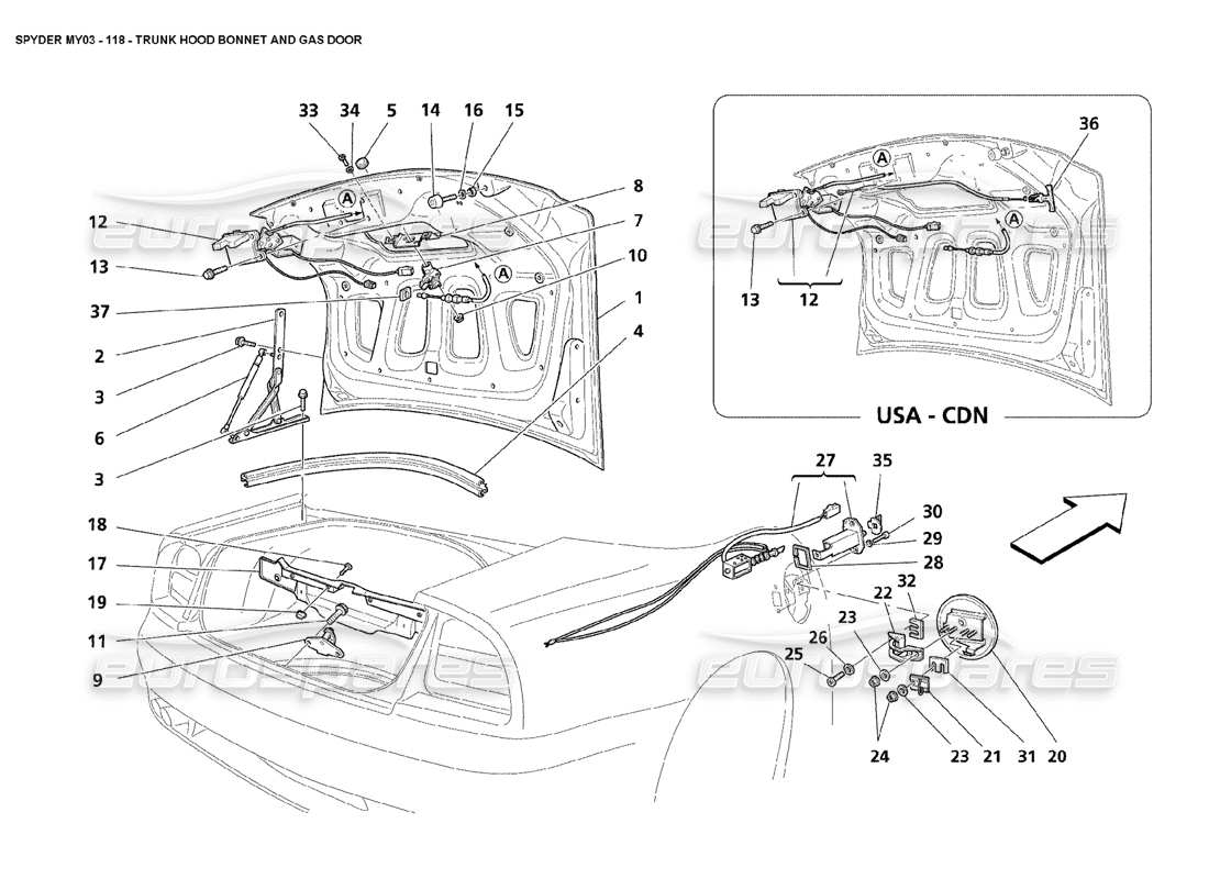 teilediagramm mit der teilenummer 66376100