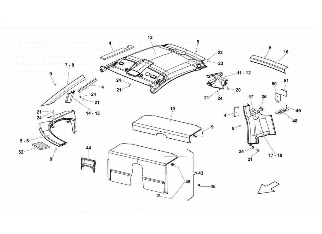 eine teilezeichnung aus dem lamborghini gallardo sts ii sc teilekatalog