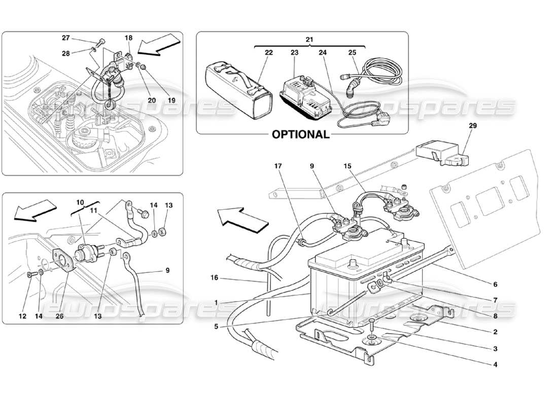 eine teilezeichnung aus dem ferrari 360 challenge stradale teilekatalog