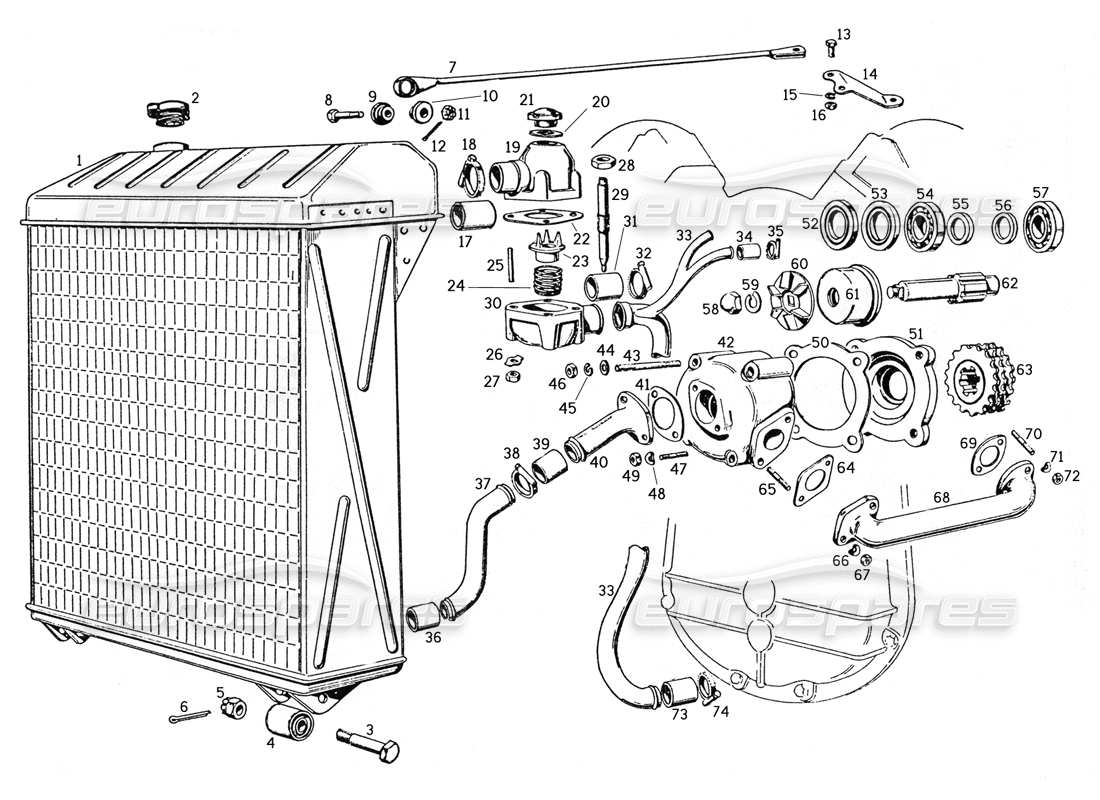 ein teilediagramm aus dem teilekatalog ferrari 250