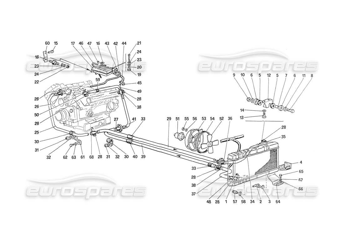 eine teilezeichnung aus dem ferrari 208 turbo (1989) teilekatalog