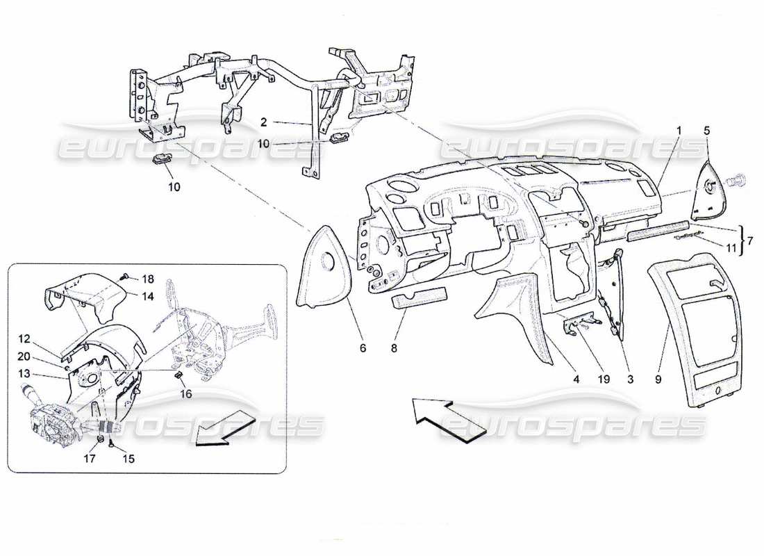 eine teilezeichnung aus dem maserati qtp. (2010) 4.7 teilekatalog