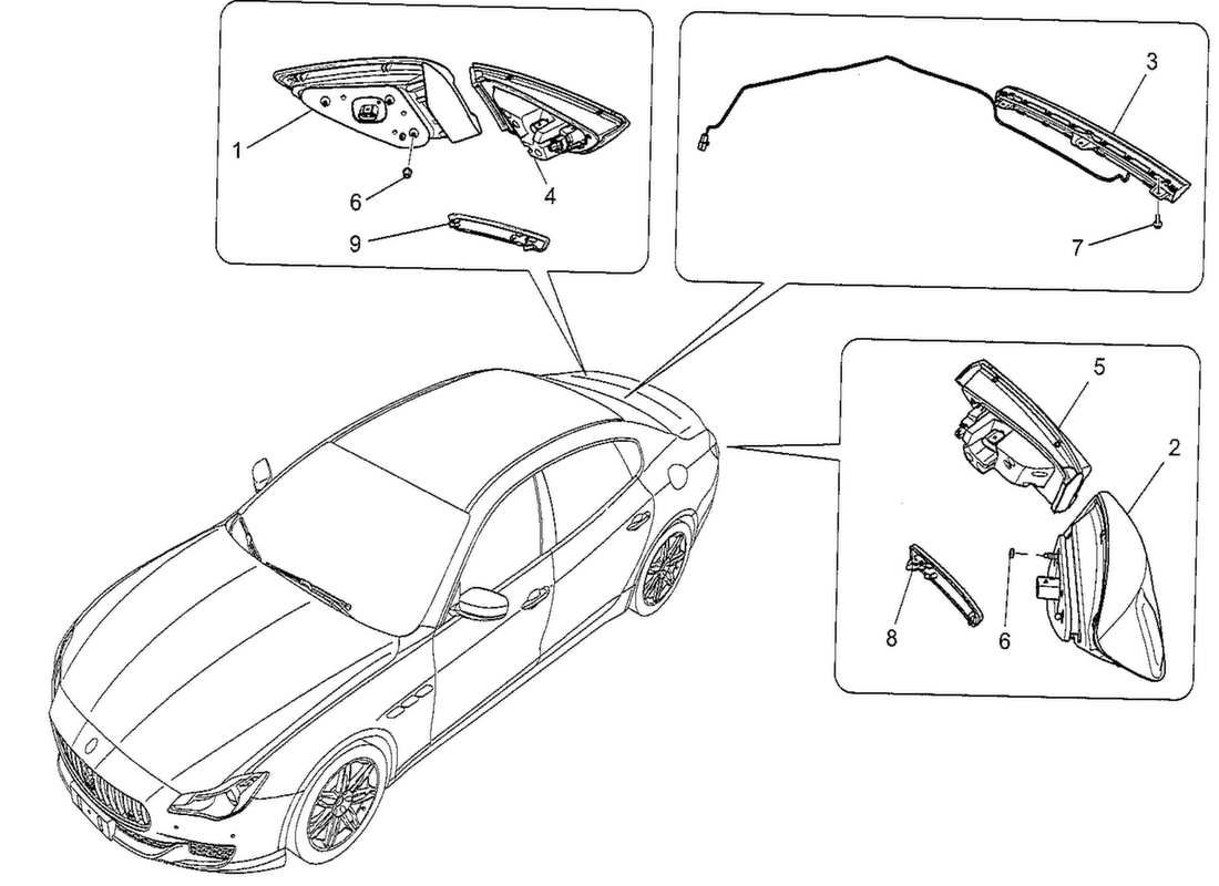 ein Teilediagramm aus dem Maserati QTP. V8 3.8 530bhp 2014 Teilekatalog