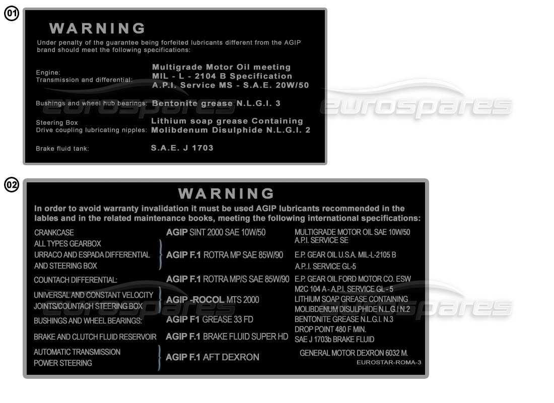 eine teilezeichnung aus dem lamborghini miscellaneous teilekatalog
