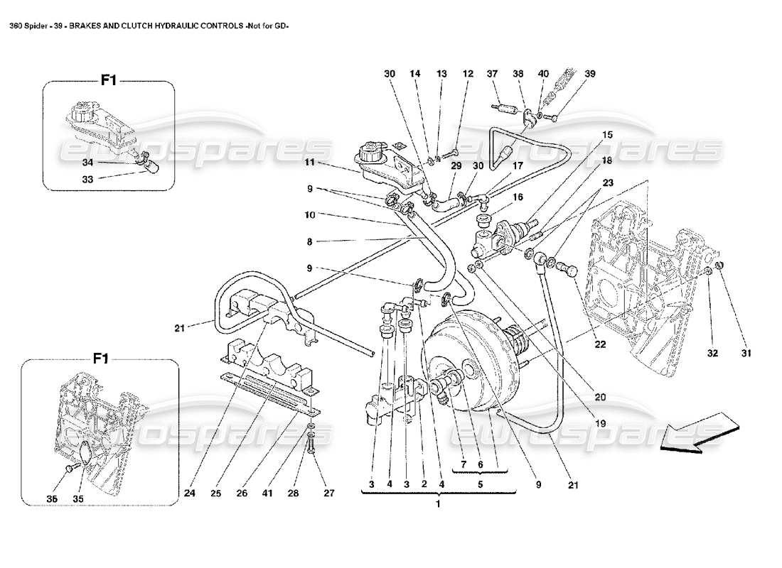 ein Teilediagramm aus dem Ferrari 360 Spider-Teilekatalog