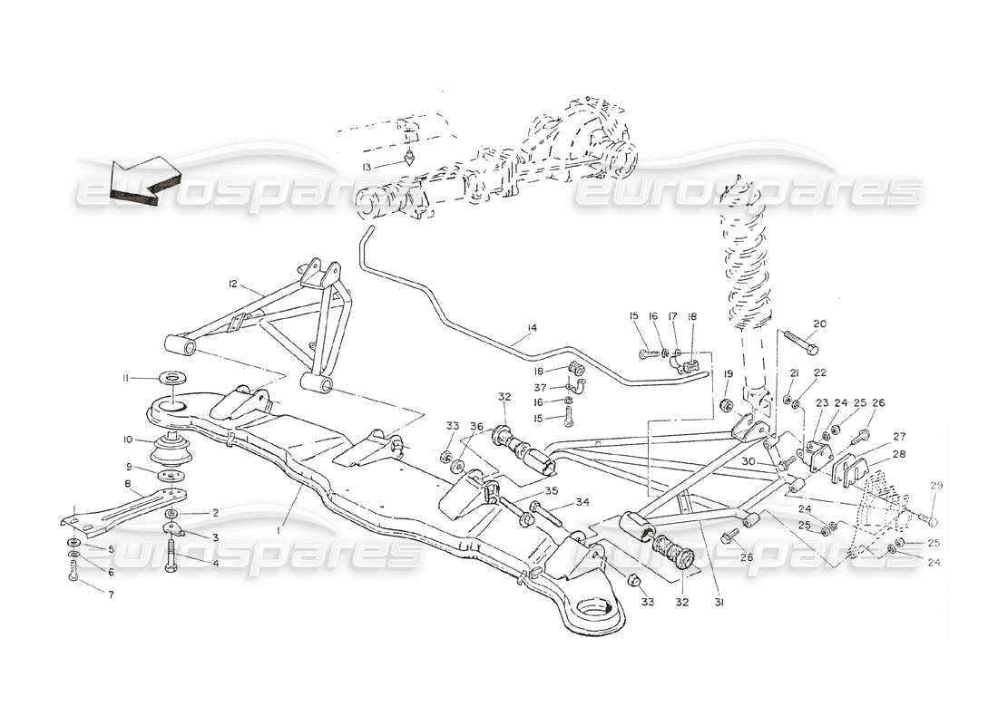 ein teilediagramm aus dem teilekatalog maserati shamal