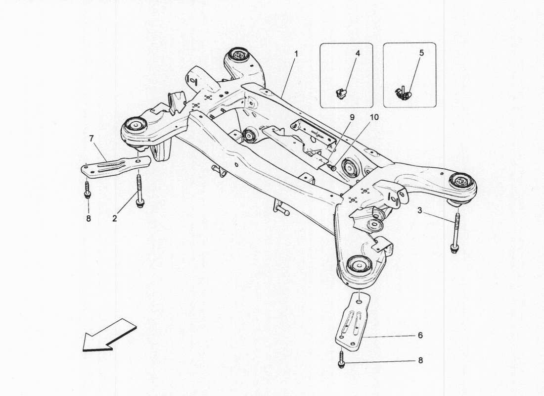 ein Ersatzteildiagramm aus dem Maserati QTP. V6 3.0 BT 410bhp 2wd 2017 Ersatzteilkatalog