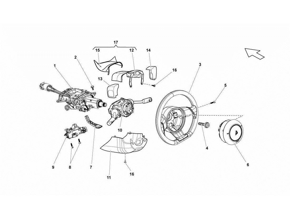 eine teilezeichnung aus dem lamborghini gallardo lp560-4s update teilekatalog