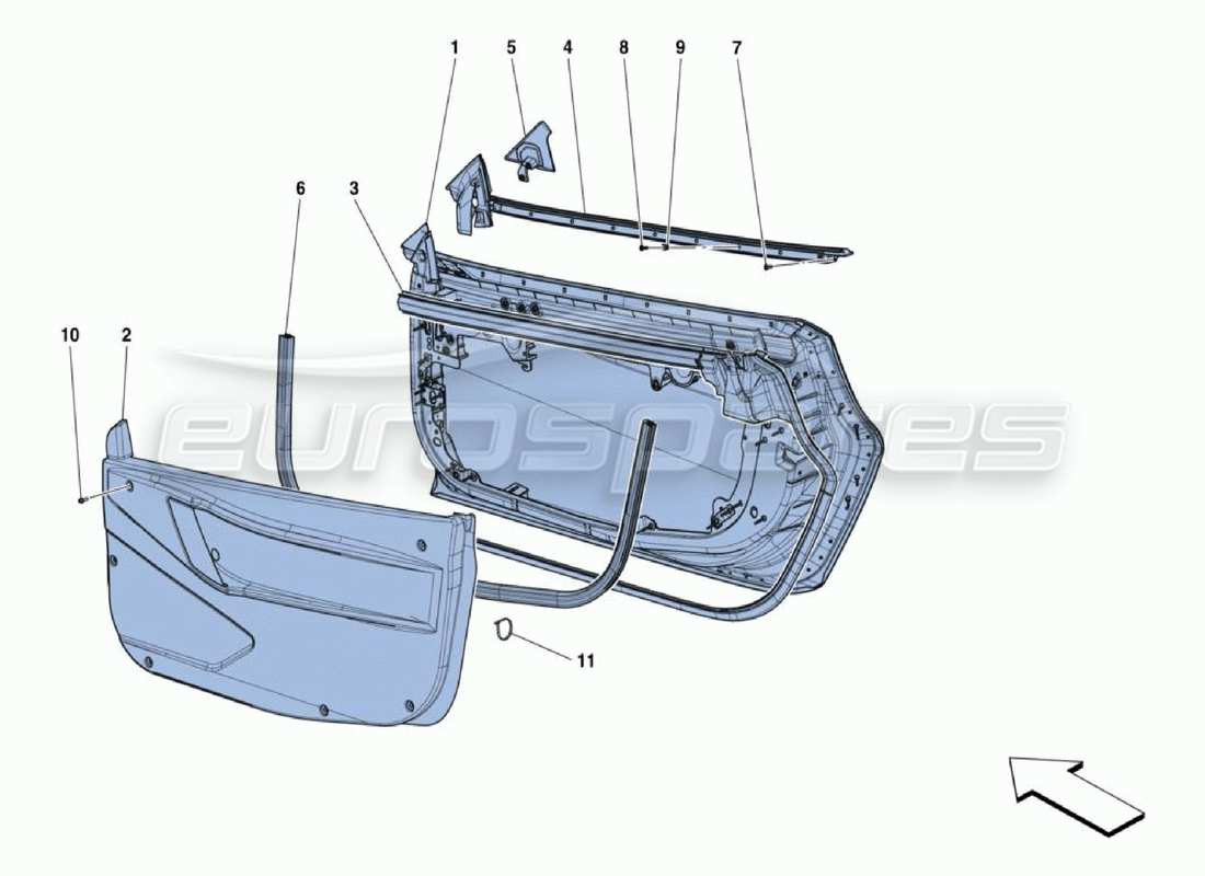 ein Teilediagramm aus dem Ferrari 488 Challenge-Teilekatalog