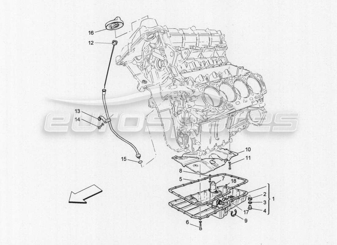 ein teilediagramm aus dem maserati granturismo-teilekatalog