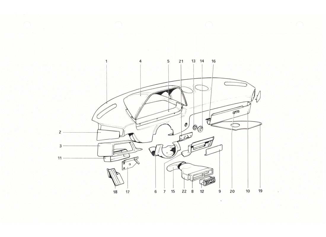ein teilediagramm aus dem teilekatalog ferrari 208