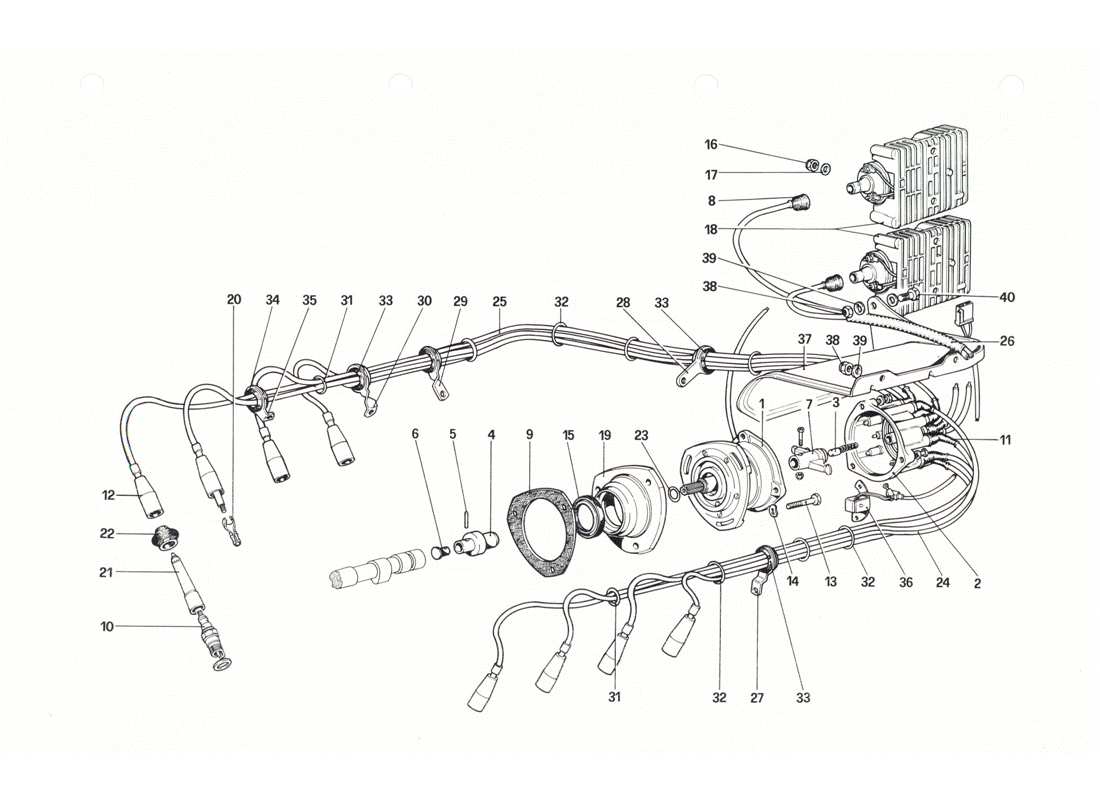 TEILEDIAGRAMME AUS DEM FERRARI 208 GTB GTS TEILEKATALOG ANZEIGEN eine teilezeichnung aus dem ferrari 208 gtb gts teilekatalog