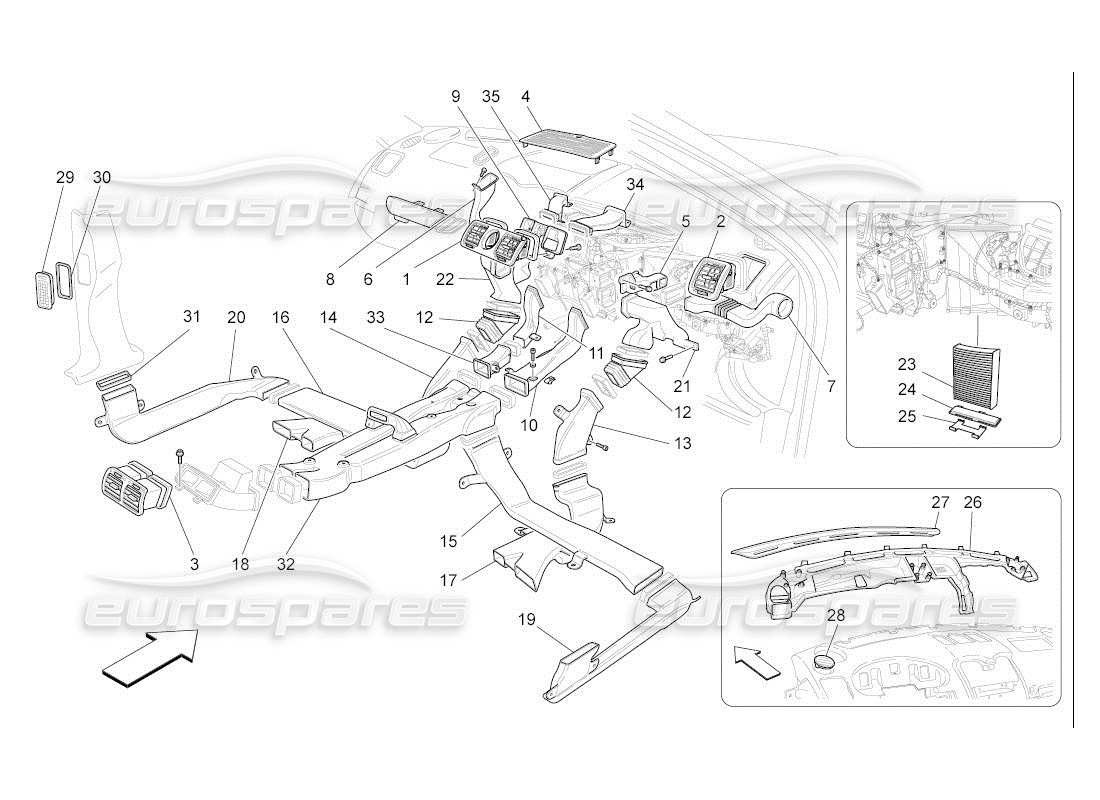 eine teilezeichnung aus dem maserati qtp. (2007) 4.2 auto teilekatalog