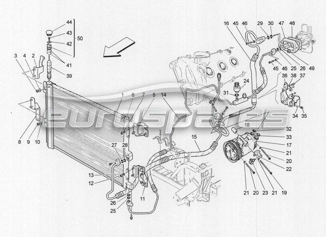 ein Teilediagramm aus dem Maserati GranCabrio MC Centenario-Teilekatalog