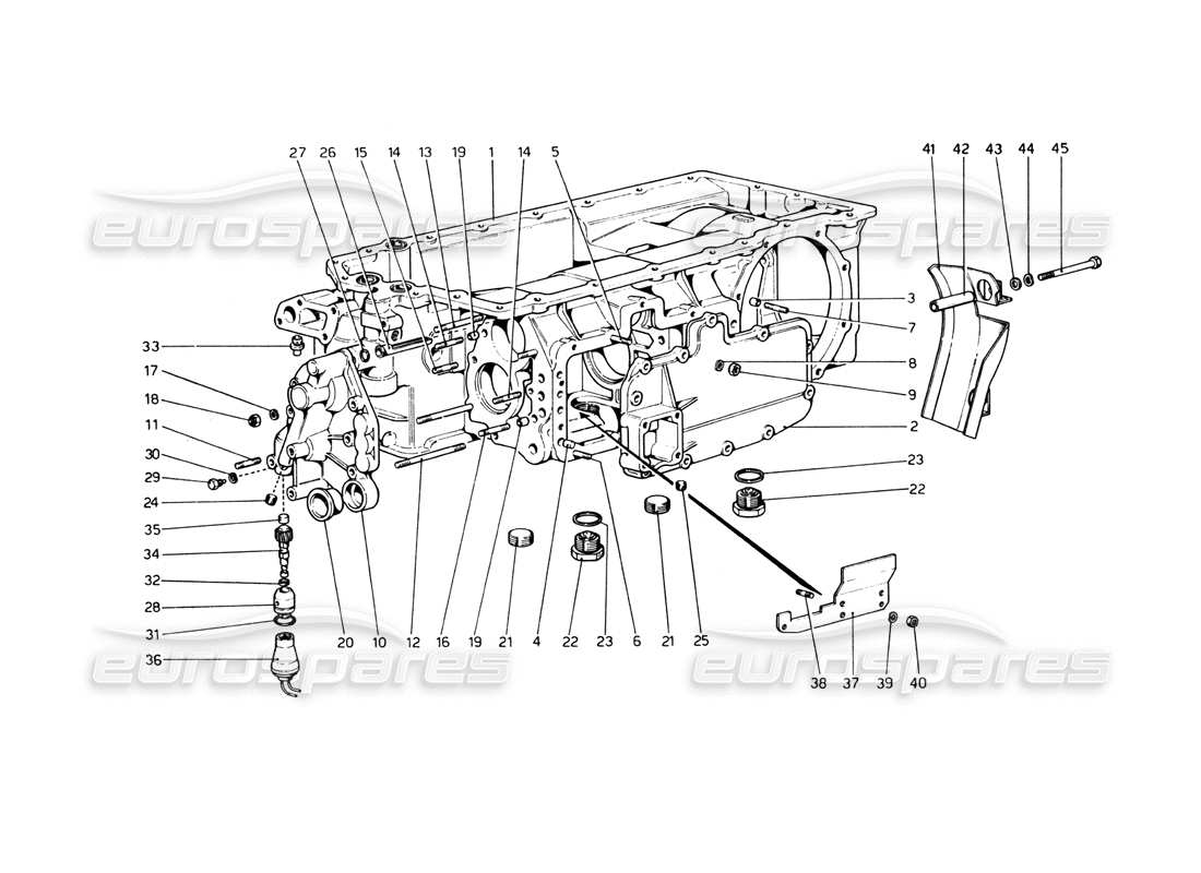 ein Teilediagramm aus dem Ferrari 365 GT4 Berlinetta Boxer-Teilekatalog