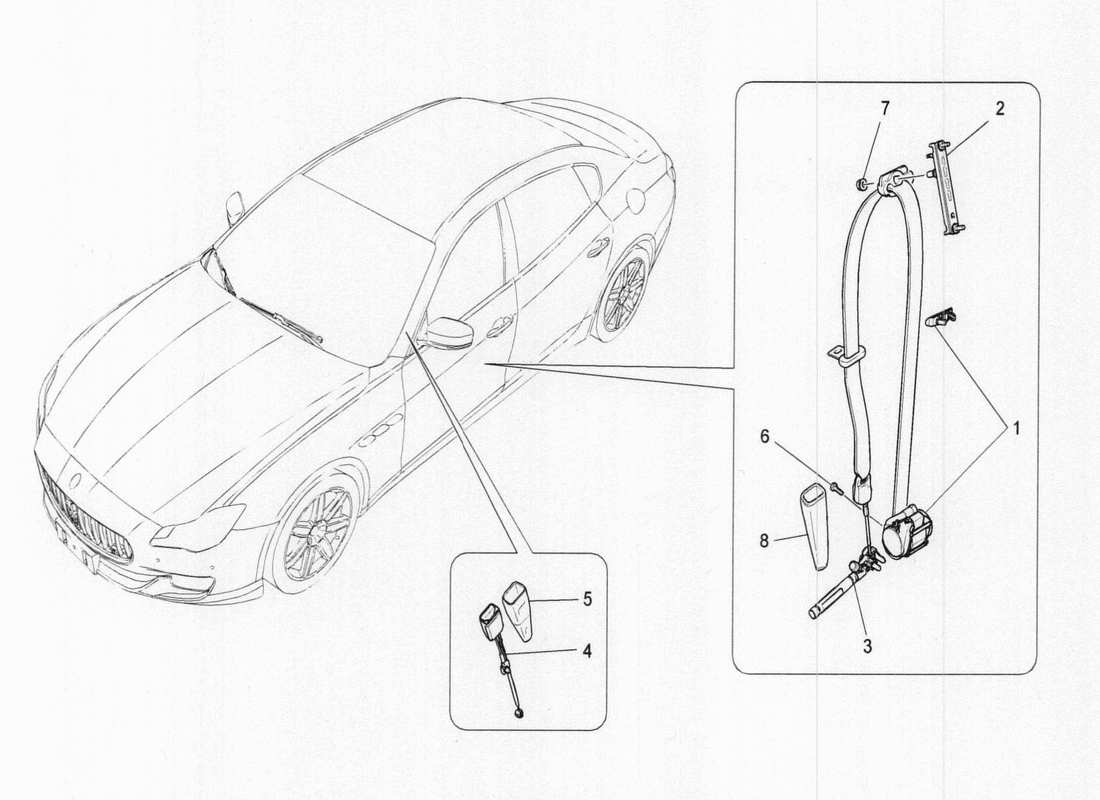 ein Teilediagramm aus dem Maserati QTP. V6 3.0 TDS 275bhp 2017 Teilekatalog