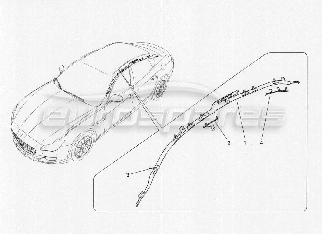 ein Teilediagramm aus dem Maserati QTP. V8 3.8 530bhp 2014 Autoteilekatalog