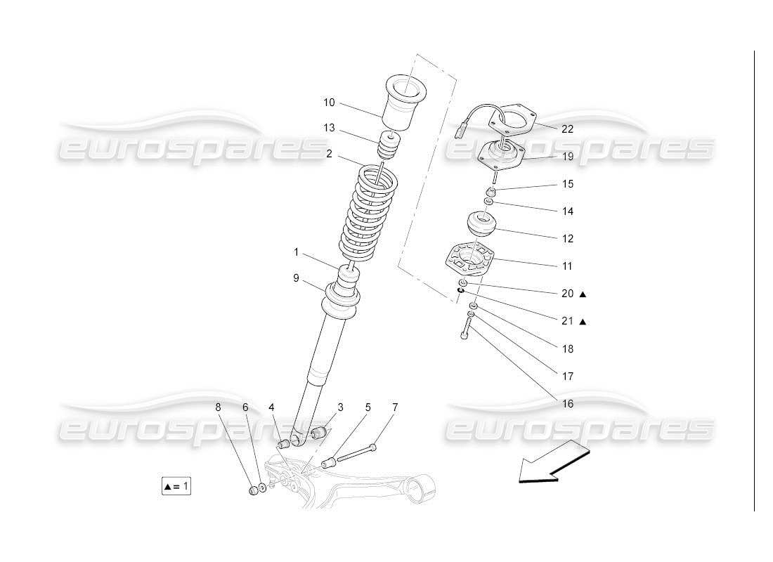 eine teilezeichnung aus dem maserati qtp. (2007) 4.2 auto teilekatalog
