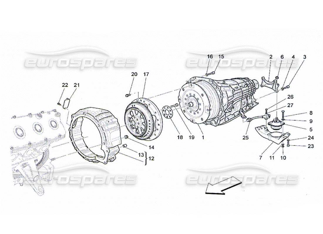 eine teilezeichnung aus dem maserati qtp. (2010) 4.2 teilekatalog