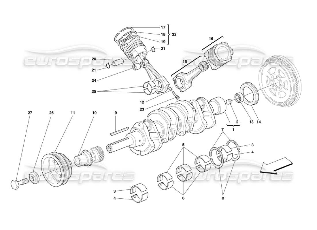 eine teilezeichnung aus dem ferrari 360 challenge stradale teilekatalog
